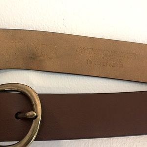 Women's Chaps Brown Belt, Gold Buckle